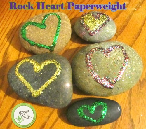 rock heart paperweights