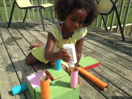 Recycled cardboard castle