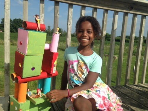 Recycled cardboard castle