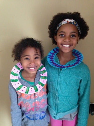 The finished african necklaces craft